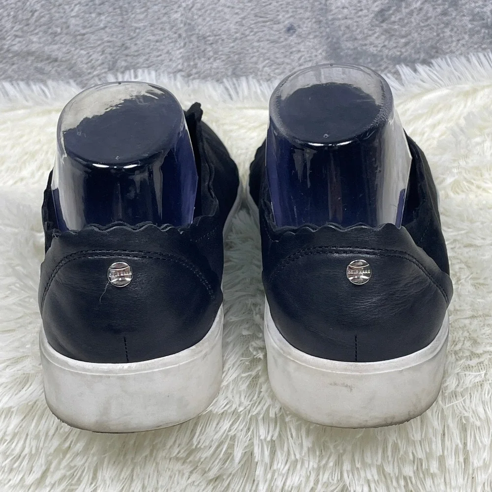 Cole‎ Haan Grand.OS Slip On Sneakers Womens 8.5 Black Very Good Scalloped W17782